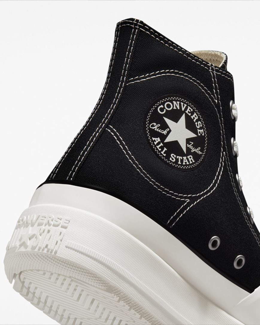 Zapatillas Altas Converse Chuck Taylor All Star Construct Mujer Negras Blancas | PE 54E7W0